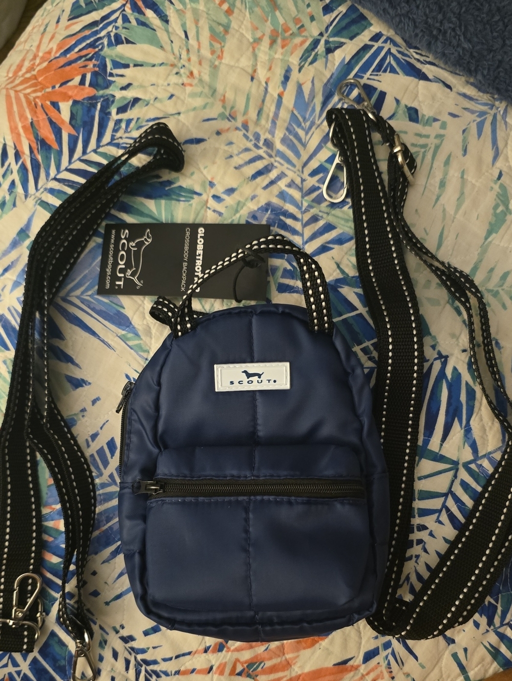 Scout Globetrotter Small Navy Backpack with Black Strap Accents